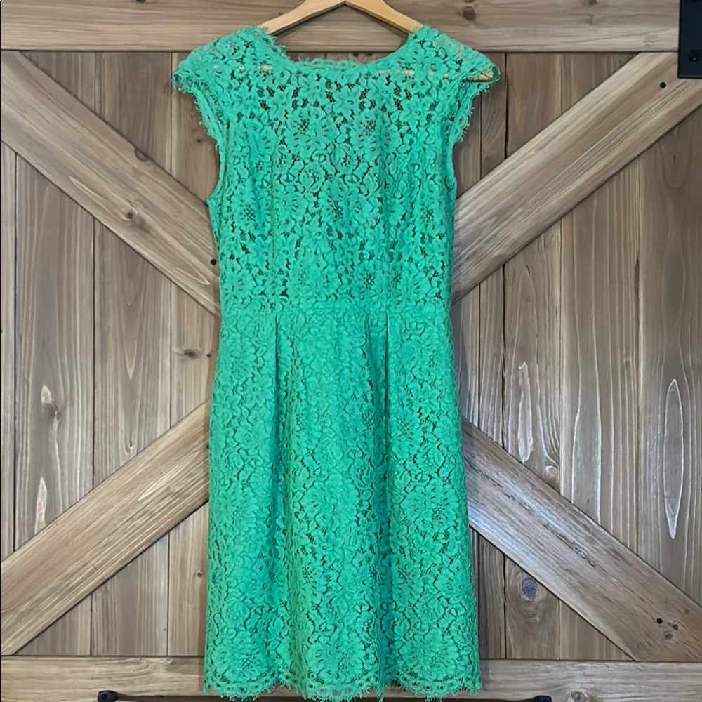 Shoshanna Olivia Green Cap Sleeve Sheath Dress